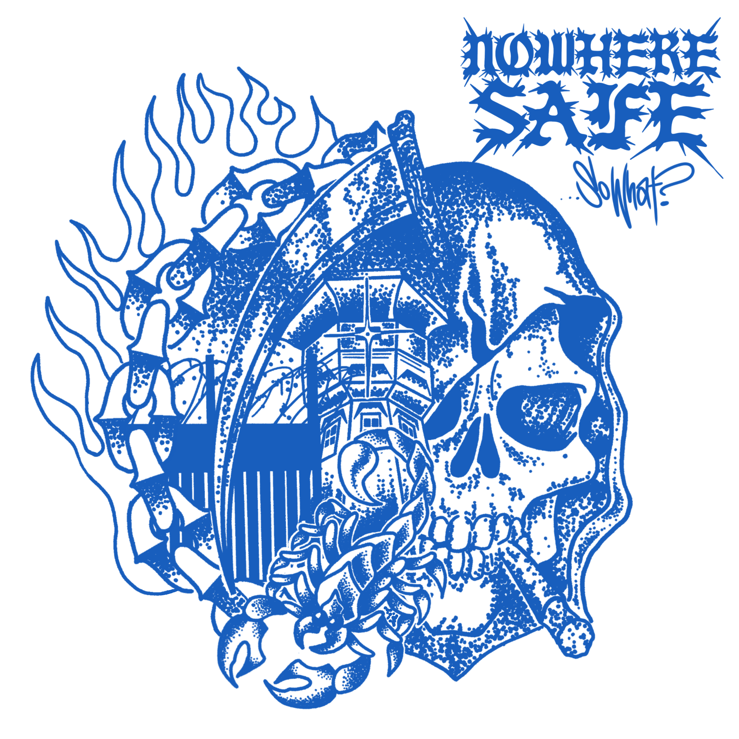 young man wearing shades and a hat with a beard, tattos and ear piercings